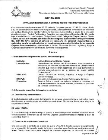 Bases del concurso por invitaciÃ³n restringida a cuando menos tres ...