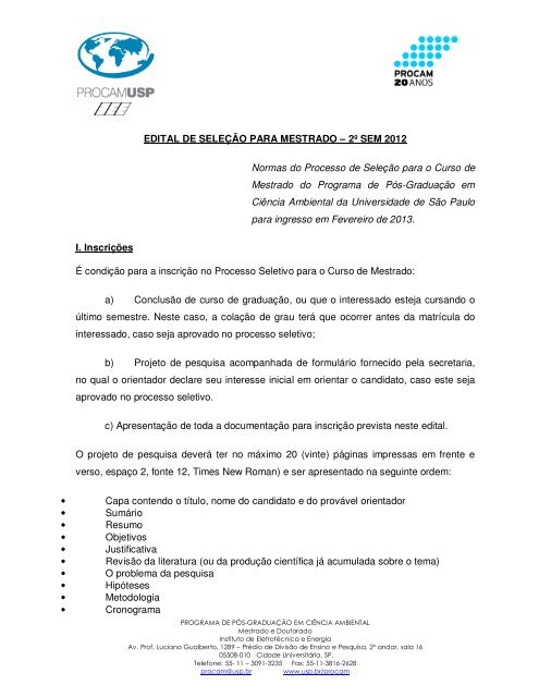 Processo Seletivo Mestrado: orientações para realização das provas pelo AVA  - Programa de Pós-Graduação em Ciência Animal