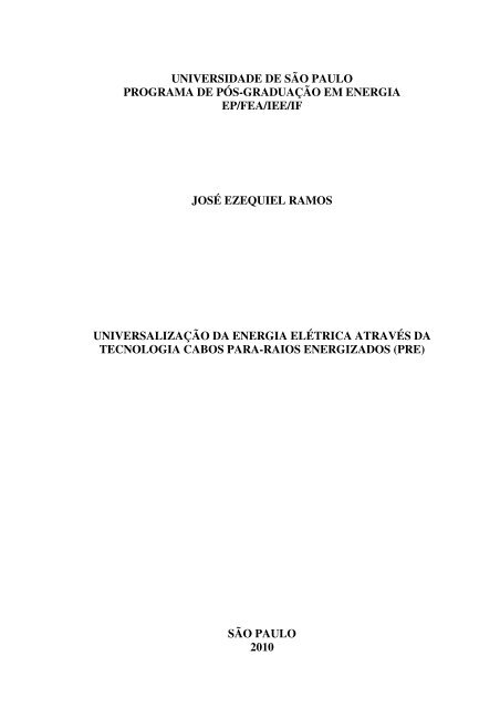 Universalização da energia elétrica através da tecnologia ... - IEE/USP