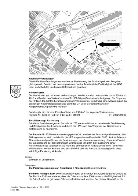 der 26. Sitzung des Grossen Gemeinderates Lyss ... - Gemeinde Lyss