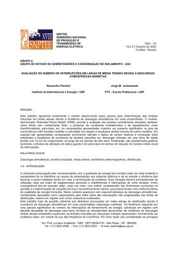 *Av. Prof. Luciano Gualberto, 1289, CEP 05508-010 - São ... - IEE/USP