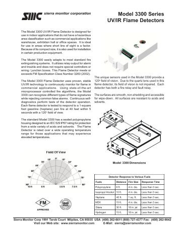 Model 3300 Series UV/IR Flame Detectors - Sierra Monitor ...