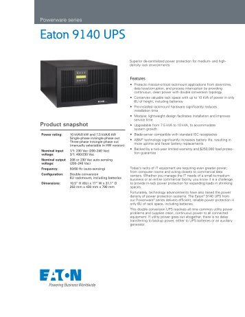 Eaton 9140 UPS - Industronic