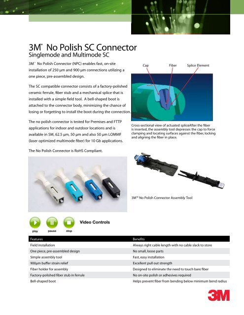 3Mâ ¢ No Polish SC Connector - 3M Suomi