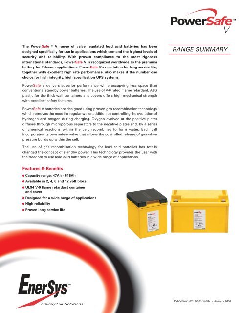 PowerSafe V - EnerSys