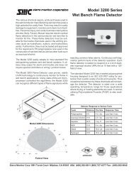 Model 3200 Series Wet Bench Flame Detector - Sierra Monitor ...