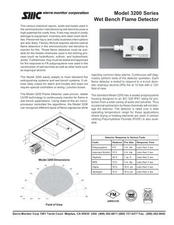 Model 3200 Series Wet Bench Flame Detector - Sierra Monitor ...