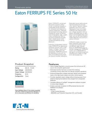 Eaton FERRUPS FE Series 50 Hz - Ieeco.net