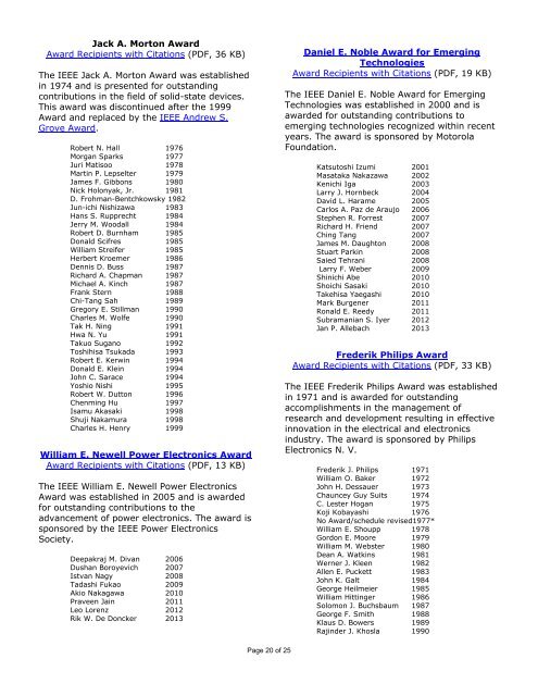 IEEE-LEVEL AWARDS