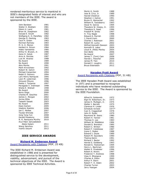 IEEE-LEVEL AWARDS