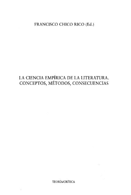 la ciencia empÃ­rica de la literatura. conceptos, mÃ©todos ... - RUA