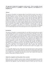 The approach of subjectivity in qualitative social research â€“ Work on ...