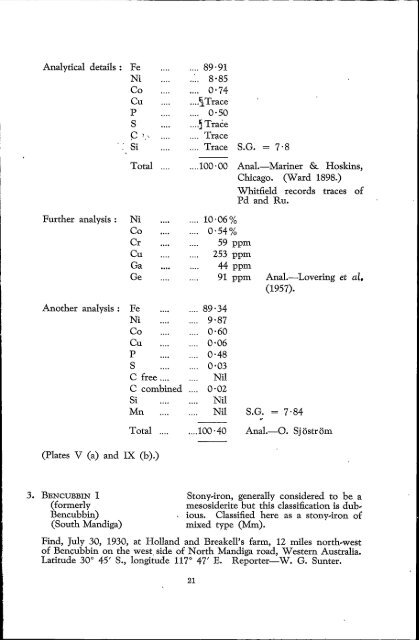 catalogue of western australian meteorite collections