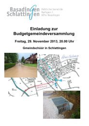 Botschaft _Budget 2014 - Gemeinde Basadingen-Schlattingen