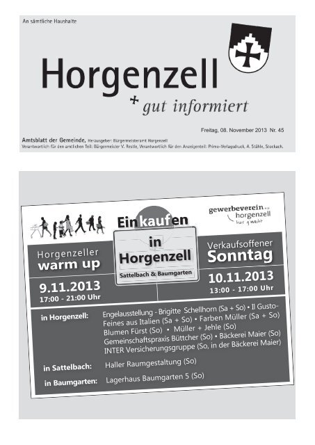 Ausgabe vom 8. November 2013 - Horgenzell