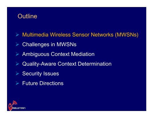 Multimedia Wireless Sensor Networks - LCN