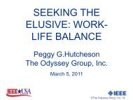 SEEKING THE ELUSIVE: WORK- LIFE BALANCE - IEEE-USA