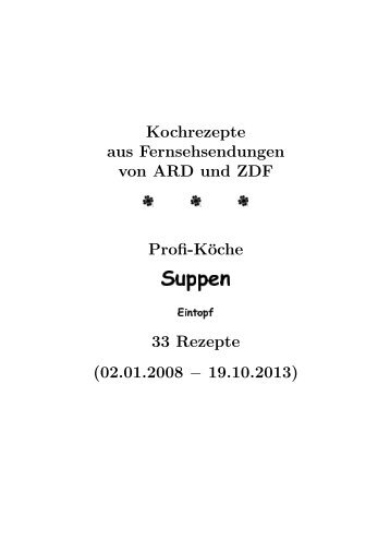 Suppen - Prof. Dr. Horst Hollatz