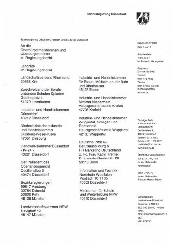 Bezirksfachklassenverordnung 2013 - Bezirksregierung DÃ¼sseldorf