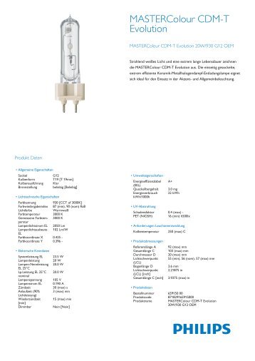 Product Leaflet: CDM-T Evolution 20W /930 - Philips