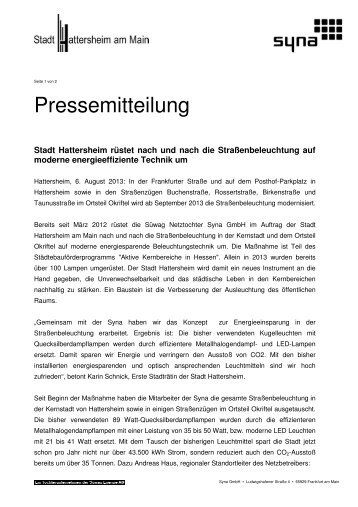 Pressemitteilung - Stadt Hattersheim