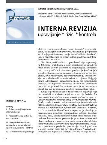 Prikaz knjige - IEF - Institut za ekonomiku i finansije