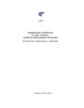 Izvestaj revizora 2008_JKP Vodovod i kanalizacija, Zrenjanin.pdf - IEF