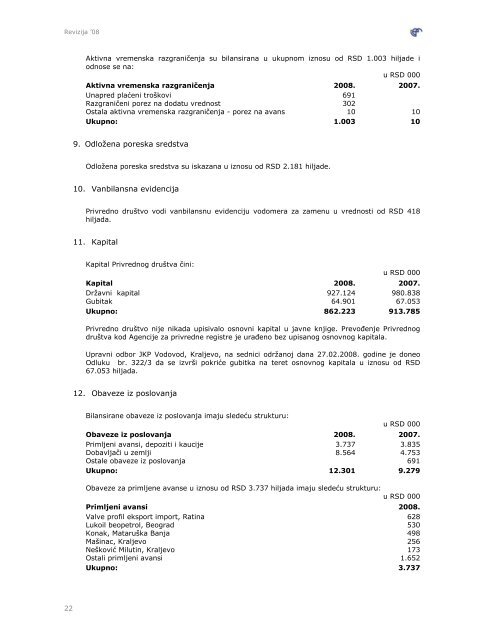 Izvestaj revizora 2008_JKP Vodovod, Kraljevo.pdf - IEF