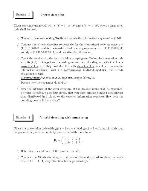 Channel Coding â Exercise I