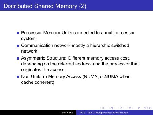 PCS - Part 2: Multiprocessor Architectures