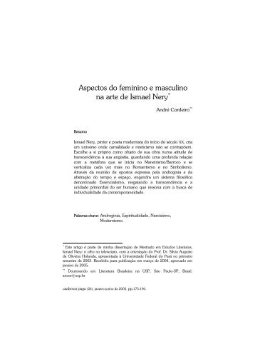 Aspectos do feminino e masculino na arte de Ismael Nery* - SciELO