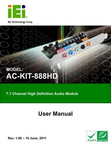 AC-KIT-888HD Audio Module - iEi