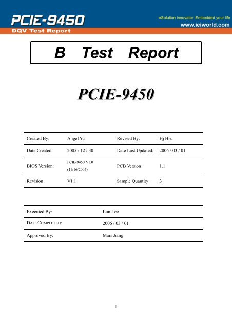 Test Report - iEi