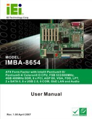 IMBA-8654 User Manual - iEi