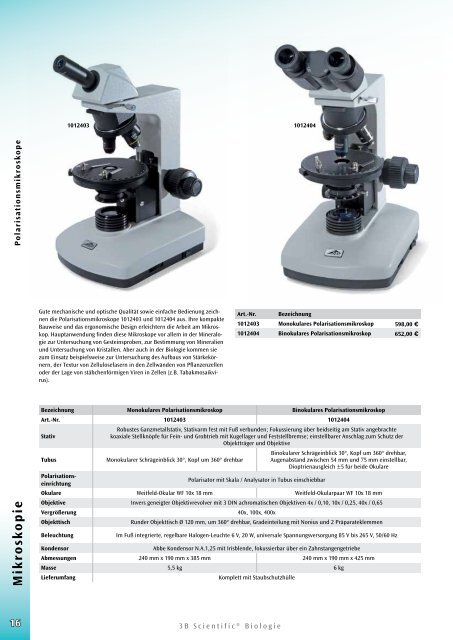 MIKROSKOPIE - 3B Scientific