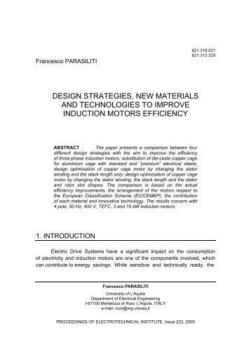 Design strategies, new materials and technologies to improve