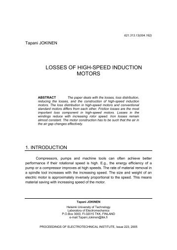 LOSSES OF HIGH-SPEED INDUCTION MOTORS