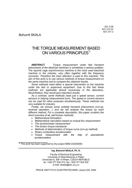 the torque measurement based on various principles