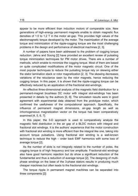 ANALYSIS OF A BLDC MOTOR WITH FRACTIONAL SLOT WINDING