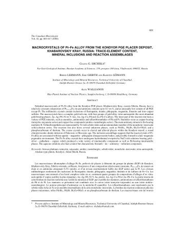 MACROCRYSTALS OF Pt–Fe ALLOY FROM THE ... - RRuff