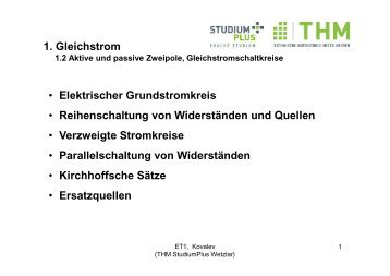 1. Gleichstrom 1.2 Aktive und passive Zweipole ... - IEM