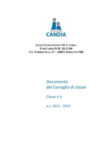 Documento per gli Esami di Stato 2012 - Istituto Europeo Marcello ...