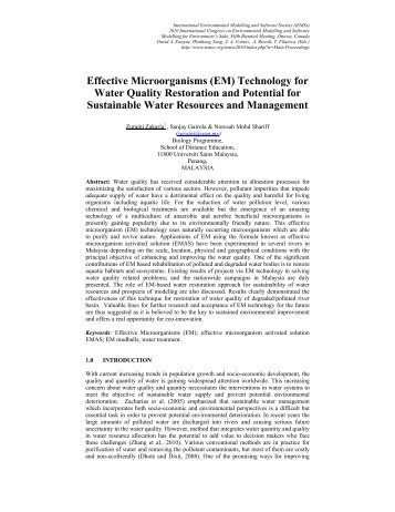 Effective Microorganisms (EM) Technology for Water Quality ...