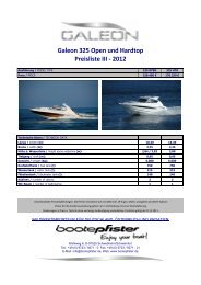 Galeon 325 Open Und Hardtop Preisliste III - zu Boote Pfister