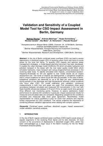 Validation and Sensitivity of a Coupled Model Tool for CSO Impact ...