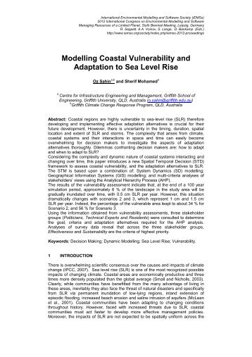 Modelling Coastal Vulnerability and Adaptation to Sea Level Rise