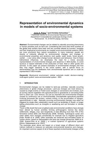 Paper details - International Environmental Modelling and Software ...