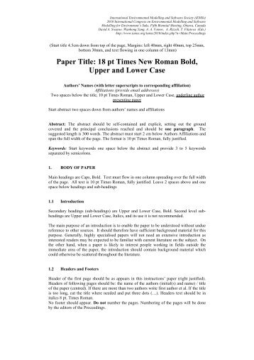 Paper Title: 18 pt Times New Roman Bold, Upper and Lower Case