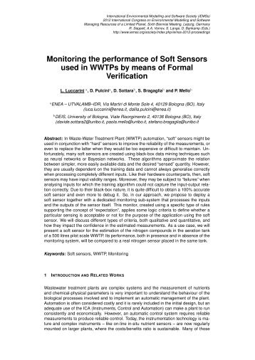 Monitoring the performance of Soft Sensors used in WWTPs by ...