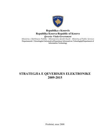 STRATEGJIA E QEVERISJES ELEKTRONIKE 2009-2015